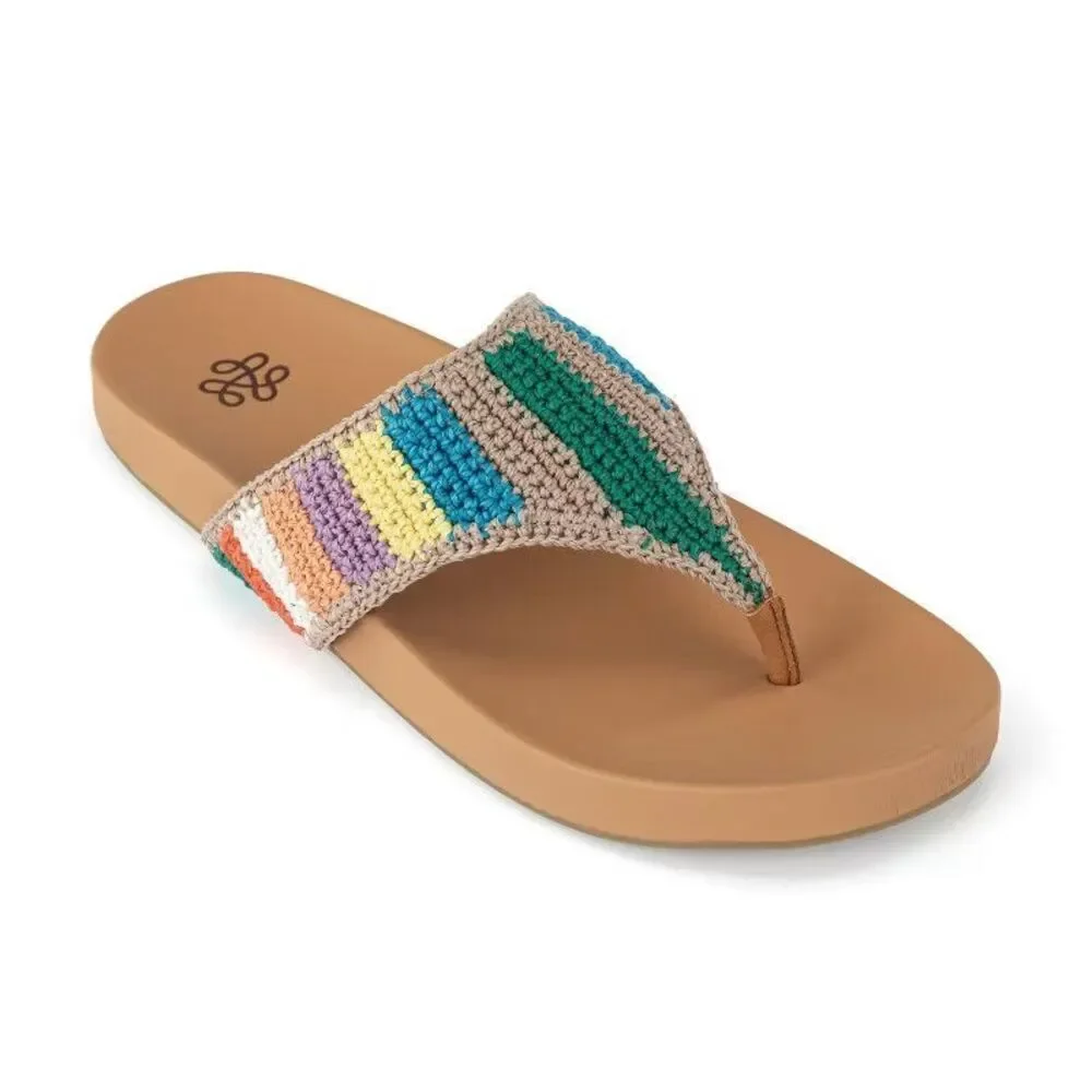 New The Sak Everly Sandal - Hand Crochet - Summertide Strip Size 10